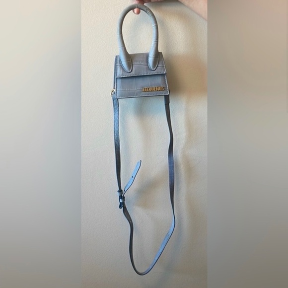 Le Chiquito Jacquemus Mini bag Cro-co embossed Leather Blue With dust bag - Picture 8 of 11